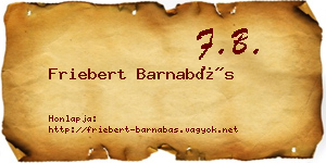 Friebert Barnabás névjegykártya